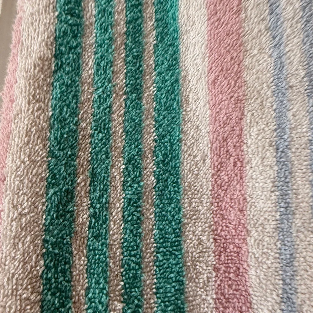 Vintage pink and green towel